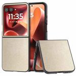 For Motorola Razr 60 Ultra PU Leather Black Frame Full Coverage Phone Case(Gold)