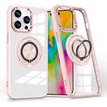 For iPhone 16 Pro Max Magnetic Rotating Ring Holder Phone Case(Pink)