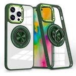 For iPhone 16 Pro Max Magnetic Rotating Ring Holder Phone Case(Dark Green)