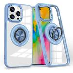 For iPhone 16 Pro Max Magnetic Rotating Ring Holder Phone Case(Light Blue)