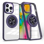 For iPhone 16 Pro Magnetic Rotating Ring Holder Phone Case(Dark Purple)