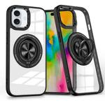 For iPhone 16 Plus Magnetic Rotating Ring Holder Phone Case(Black)