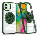 For iPhone 16 Plus Magnetic Rotating Ring Holder Phone Case(Dark Green)