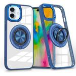 For iPhone 16 Plus Magnetic Rotating Ring Holder Phone Case(Dark Blue)