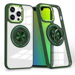 For iPhone 15 Pro Max Magnetic Rotating Ring Holder Phone Case(Dark Green)