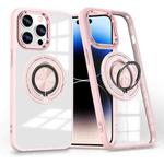 For iPhone 14 Pro Magnetic Rotating Ring Holder Phone Case(Pink)