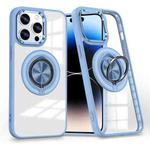 For iPhone 14 Pro Magnetic Rotating Ring Holder Phone Case(Light Blue)