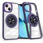 For iPhone 13 Magnetic Rotating Ring Holder Phone Case(Dark Purple)