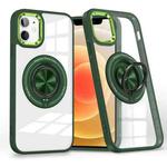 For iPhone 12 Magnetic Rotating Ring Holder Phone Case(Dark Green)