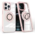 For iPhone 12 Pro Max Magnetic Rotating Ring Holder Phone Case(Pink)