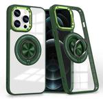 For iPhone 12 Pro Max Magnetic Rotating Ring Holder Phone Case(Dark Green)