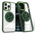 For iPhone 12 Pro Magnetic Rotating Ring Holder Phone Case(Dark Green)