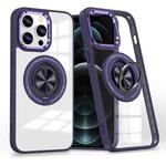 For iPhone 12 Pro Magnetic Rotating Ring Holder Phone Case(Dark Purple)