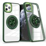 For iPhone 11 Pro Magnetic Rotating Ring Holder Phone Case(Dark Green)