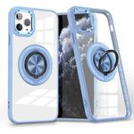 For iPhone 11 Pro Max Magnetic Rotating Ring Holder Phone Case(Light Blue)