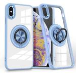 For iPhone XS Max Magnetic Rotating Ring Holder Phone Case(Light Blue)