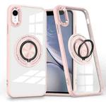 For iPhone XR Magnetic Rotating Ring Holder Phone Case(Pink)