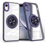 For iPhone XR Magnetic Rotating Ring Holder Phone Case(Dark Purple)