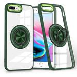 For iPhone 8 Plus / 7 Plus Magnetic Rotating Ring Holder Phone Case(Dark Green)