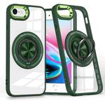 For iPhone SE 2022 / 2020 / 8 / 7 Magnetic Rotating Ring Holder Phone Case(Dark Green)