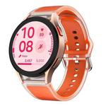 For Samsung Galaxy Watch FE 40mm Glacier Clear Two Color Silicone Watch Band(Orange)