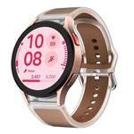 For Samsung Galaxy Watch FE 40mm Glacier Clear Two Color Silicone Watch Band(Dark Brown)