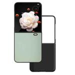For Honor Magic V Flip PU Leather Black Frame Full Coverage Phone Case(Light Green)
