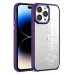 For iPhone 14 Pro Colorful Armor Transparent Phone Case(Purple)