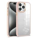 For iPhone 15 Pro Colorful Armor Transparent Phone Case(Pink)