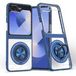 For Samsung Galaxy Z Flip6 Magnetic Rotating Ring Holder Phone Case(Dark Blue)