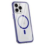 For iPhone 15 Pro Vacuum Airbag Y1 Series Transparent MagSafe Magnetic Phone Case(Navy Blue)