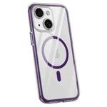 For iPhone 15 Vacuum Airbag Y1 Series Transparent MagSafe Magnetic Phone Case(Dark Purple)