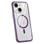 For iPhone 14 Plus Vacuum Airbag Y1 Series Transparent MagSafe Magnetic Phone Case(Dark Purple)