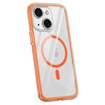 For iPhone 14 Plus Vacuum Airbag Y1 Series Transparent MagSafe Magnetic Phone Case(Orange)