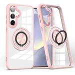 For Samsung Galaxy S24+ 5G Magnetic Rotating Ring Holder Phone Case(Pink)