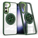 For Samsung Galaxy S23 5G Magnetic Rotating Ring Holder Phone Case(Dark Green)