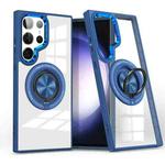 For Samsung Galaxy S23 Ultra 5G Magnetic Rotating Ring Holder Phone Case(Dark Blue)