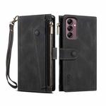 For Samsung Galaxy M35 5G ESEBLE Retro Frosted RFID Flip Leather Phone Case(Black)