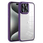 For iPhone 15 Pro Max Colorful Armor Lens Film Transparent Phone Case(Purple)