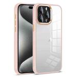 For iPhone 15 Pro Colorful Armor Lens Film Transparent Phone Case(Pink)