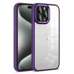 For iPhone 15 Pro Colorful Armor Lens Film Transparent Phone Case(Purple)