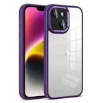 For iPhone 14 Plus Colorful Armor Lens Film Transparent Phone Case(Purple)
