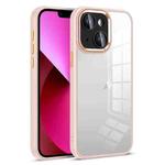 For iPhone 13 Colorful Armor Lens Film Transparent Phone Case(Pink)