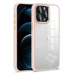 For iPhone 12 Pro Max Colorful Armor Lens Film Transparent Phone Case(Pink)