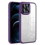 For iPhone 12 Pro Max Colorful Armor Lens Film Transparent Phone Case(Purple)