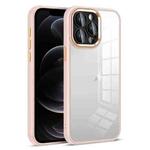 For iPhone 12 Pro Colorful Armor Lens Film Transparent Phone Case(Pink)