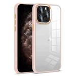 For iPhone 11 Pro Max Colorful Armor Lens Film Transparent Phone Case(Pink)
