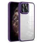 For iPhone 11 Pro Max Colorful Armor Lens Film Transparent Phone Case(Purple)