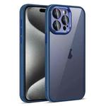 For iPhone 15 Pro Max Colorful Armor Lens Film Translucent Phone Case(Blue)