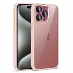 For iPhone 15 Pro Colorful Armor Lens Film Translucent Phone Case(Pink)